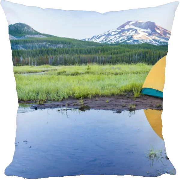 Camping Tent, South Sister (Elevation 10, 358 ft. ) Sparks Lake, Three Sisters Wilderness