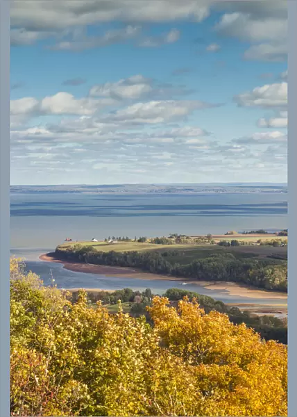 Canada, Nova Scotia, Canning. The Lookoff, elevated view of the Annapolis Valley in