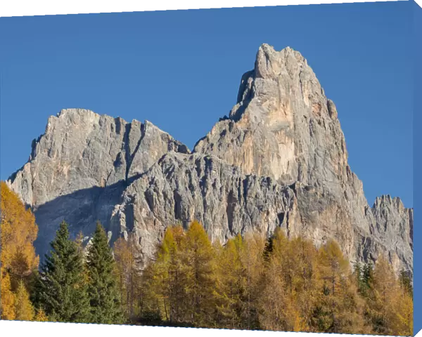 Cimon Della Pala and Cima della Vezzana. Peaks towering over Val Venegia seen from Passo