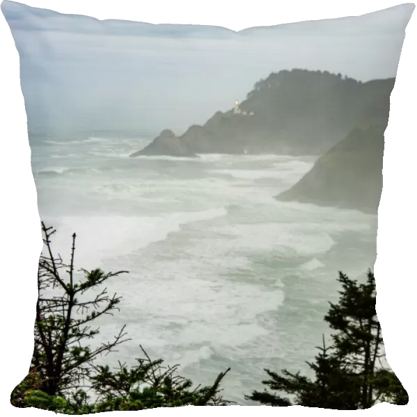 USA, Oregon. Seal Cove in fog on Pacific Coast Scenic Byway between Florence and Newport
