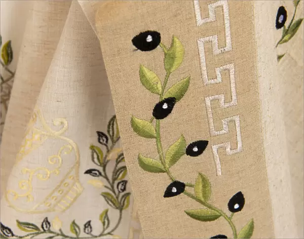 Traditional Grecian motif souvenir textile