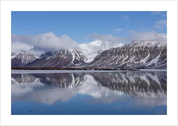 Norway, Svalbard, Spitsbergen, Fjord. Arctic fjord reflections
