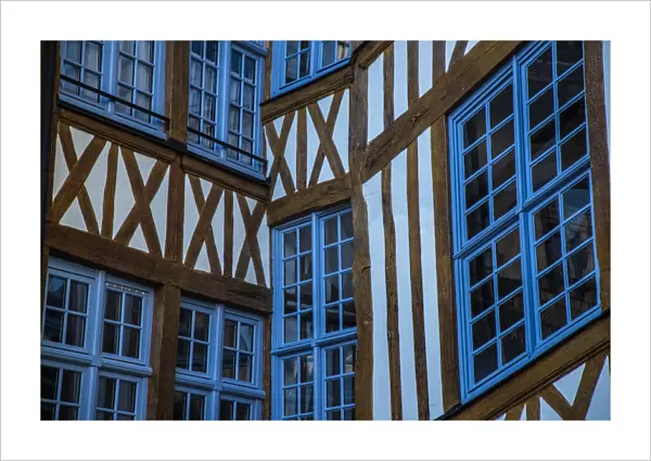 Europe, France, Rouen. Architectural building detail in the Old Town