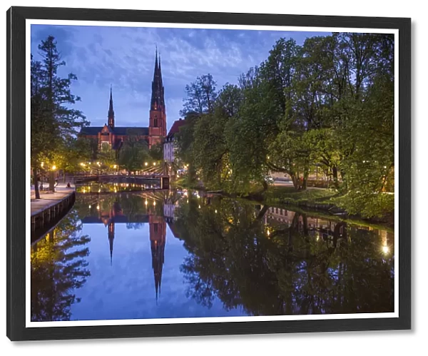 Sweden, Central Sweden, Uppsala, Domkyrka Cathedral, reflection
