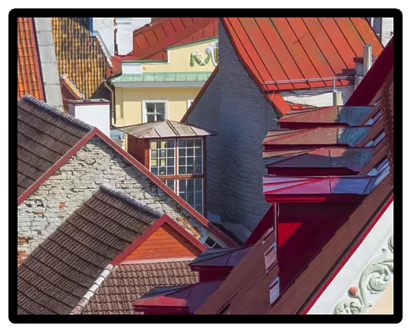 Red roofs of historical buildings in the old town, Tallinn, Estonia