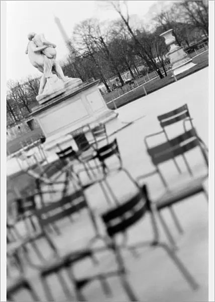 Europe, France, Paris. Chairs, Jardin du Luxembourg
