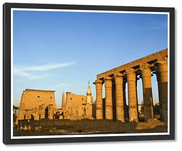 Luxor Temple at sunset, modern day Luxor or ancient Thebes, Egypt
