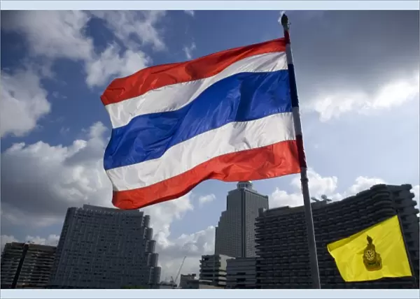 Thai Flag and kings flag