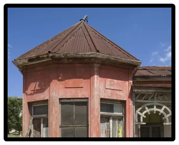 Mozambique, Maputo. Details of abandoned and decaying colonial era house in city center
