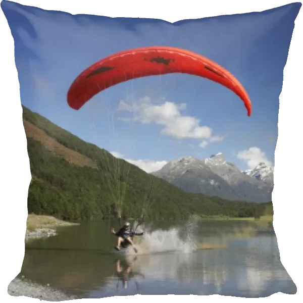 Paraglider, Diamond Lake, Paradise, near Glenorchy, Queenstown Region, South Island