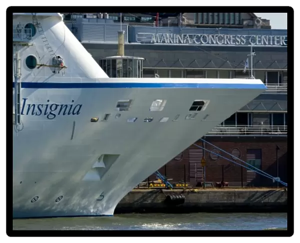 Finland, Helsinki. Oceania Insignia cruise ship in the Port of Helsinki