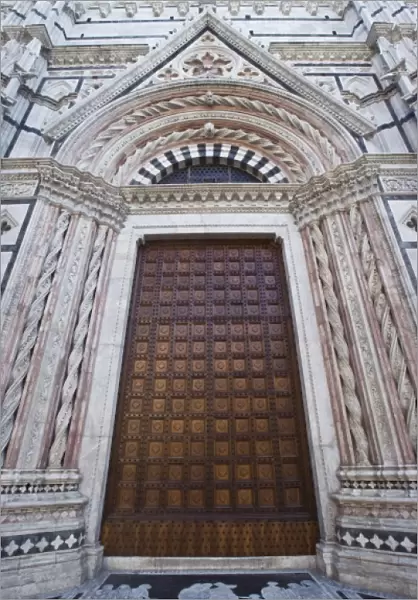 Italy, Tuscany, Siena. Front door to the Duomo or local cathedral