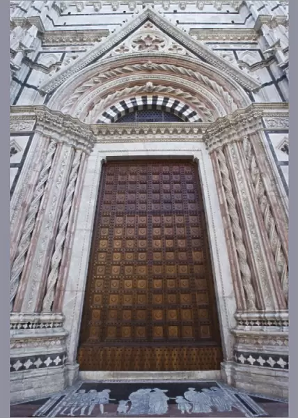Italy, Tuscany, Siena. Front door to the Duomo or local cathedral