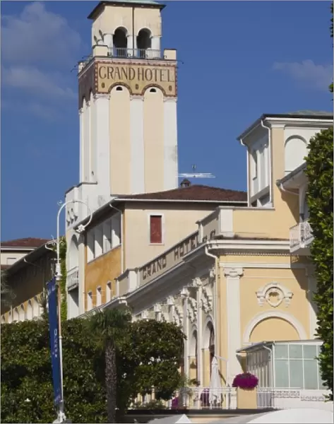 Italy, Brescia Province, Gardone Riviera. The Grand Hotel, morning