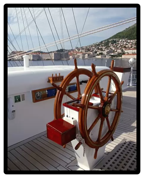 Croatia, Dubrovnik, Royal Clipper helm