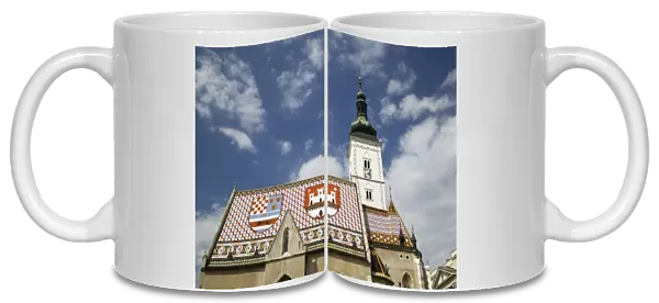 Croatia-Zagreb. Old Town Zagreb-St. Marks Church (b. 1880)