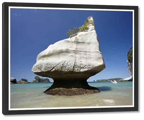 Rock formation, Mares Leg Cove, Cathedral Cove, Coromandel Peninsula, North Island