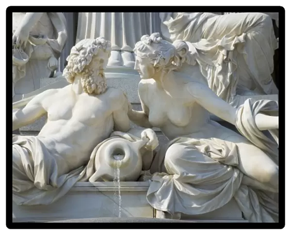Detail from the Athena Fountain in front of the Austrian Parliament, Vienna, Austria