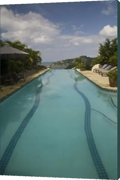 Nicaragua, San Juan del Sur. Infinity pool at upscale resort hotel