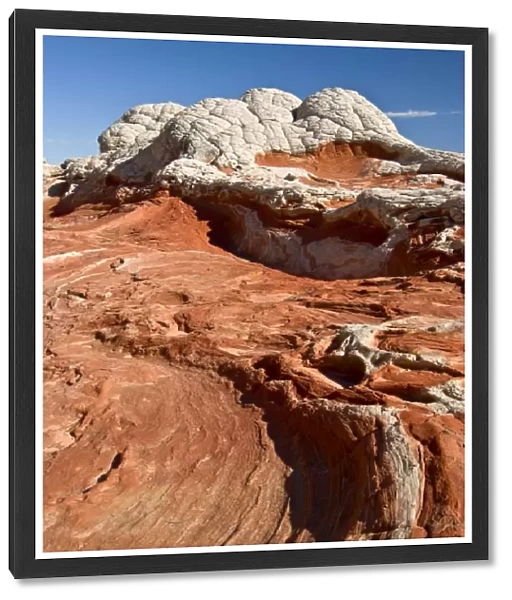 USA, Arizona, Vermilion Cliffs National Monument. Swirling red and white sandstone
