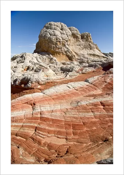 USA, Arizona, Vermilion Cliffs National Monument. White monolithes on red and white