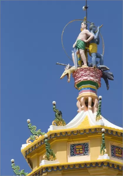 Detail atop the Cao Dai Tay Ninh Holy See in Tay Ninh, Vietnam