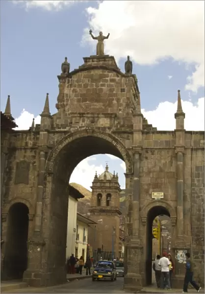 Cathedral viewed through arch, Cuzco, Peru