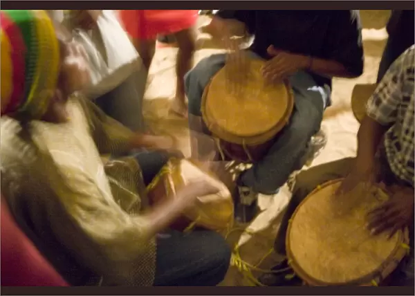 Drum circle, Garifuna Settlement Day, annual festival held in late November, Hopkins