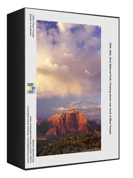 USA, Utah, Zion National Park. Clearing storm over back of West Temple