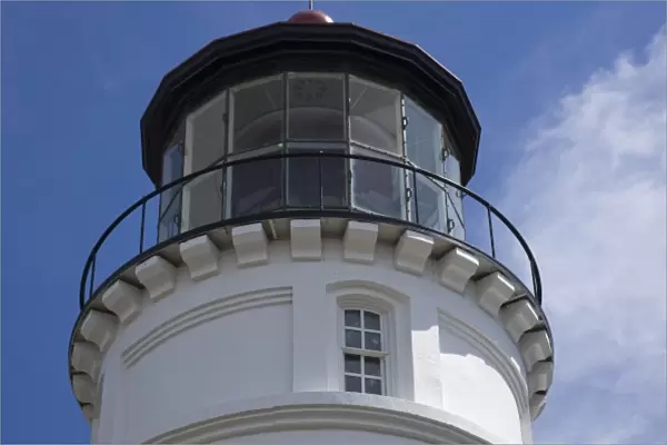 USA, Oregon, Winchester Bay. Top of the Umpqua River Lighthouse