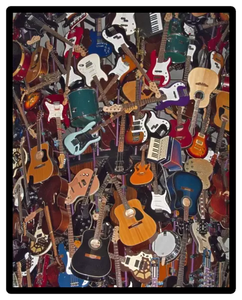 Part of 600 guitar display at the Experience Music Project in Seattle, Washington