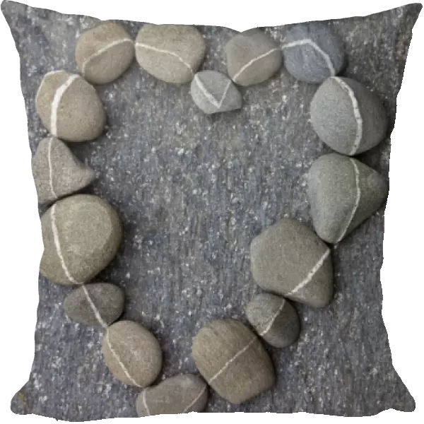 USA, Washington. Rocks arranged in a heart shape