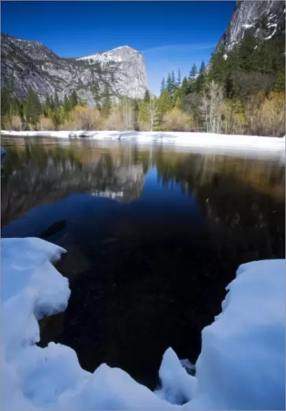Mt. Watkins reflected in Mirror Lake - Yosemite National Park, California