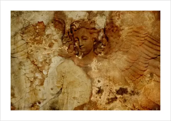 North America, USA, Georgia, Savannah, digital composite of an old gravestone angel