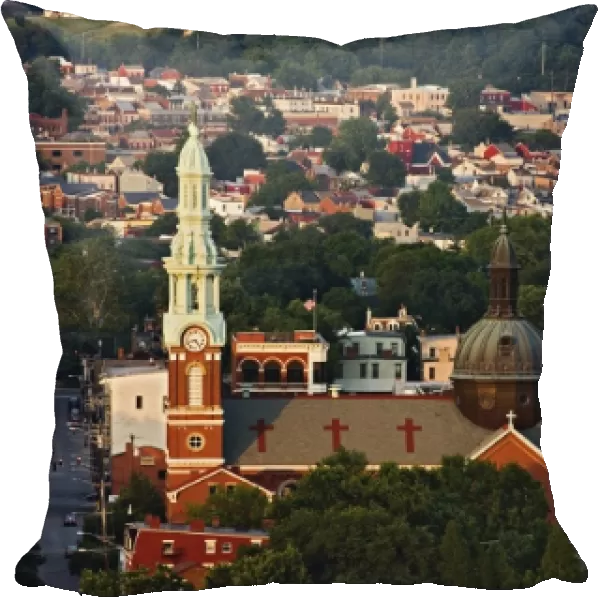 View of historic Covington and church steeple, Kentucky from Devou Park, Covington, Kentucky