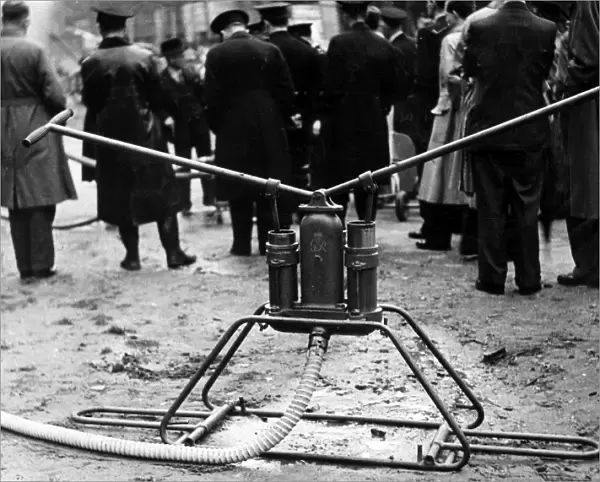 Manual pump in Orange Street, London W1, WW2