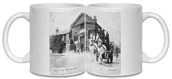 Horse-drawn fire engine with crew, Willesden, London