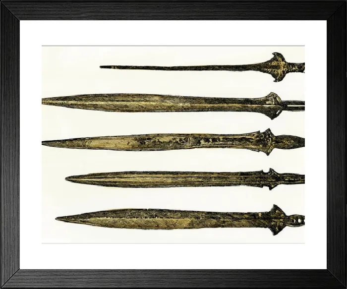 Framed Print : Celtic Bronze Swords Print Framed Print : Celtic Bronze Swords Print