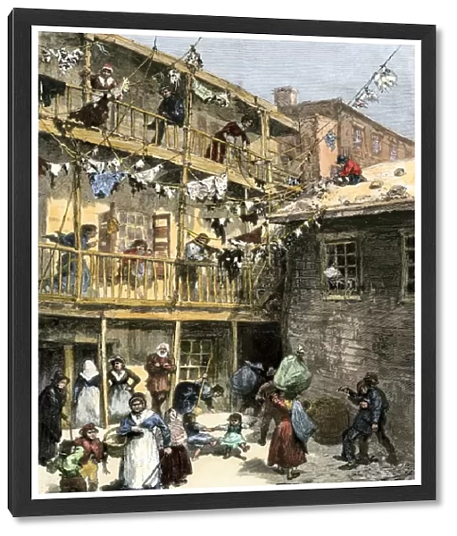 Italian immigrants tenement in New York City, 1870s