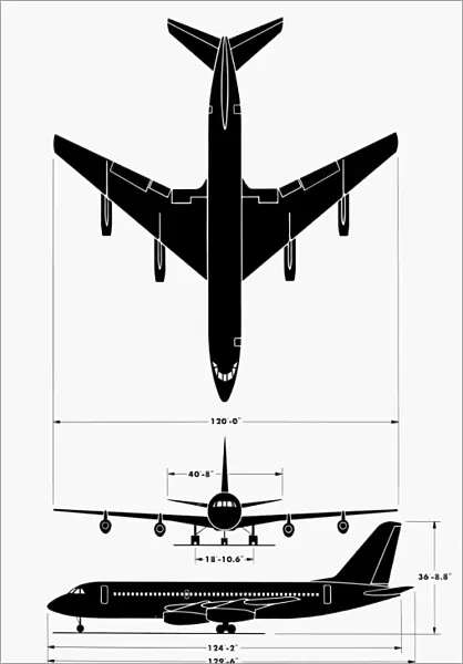 Diagram of the Convair 880 commercial jet