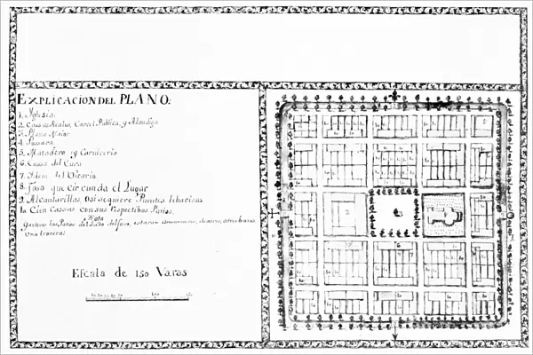 Manuscript plan of San Antonio by Father Juan Agustin Morfi, c1780