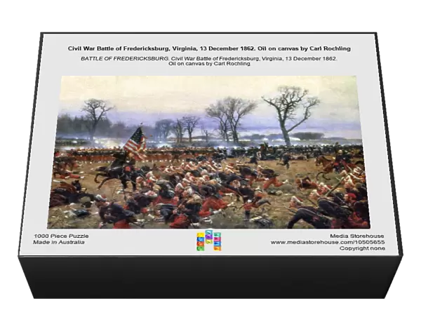 Civil War Battle of Fredericksburg, Virginia, 13 December 1862. Oil on canvas by Carl Rochling