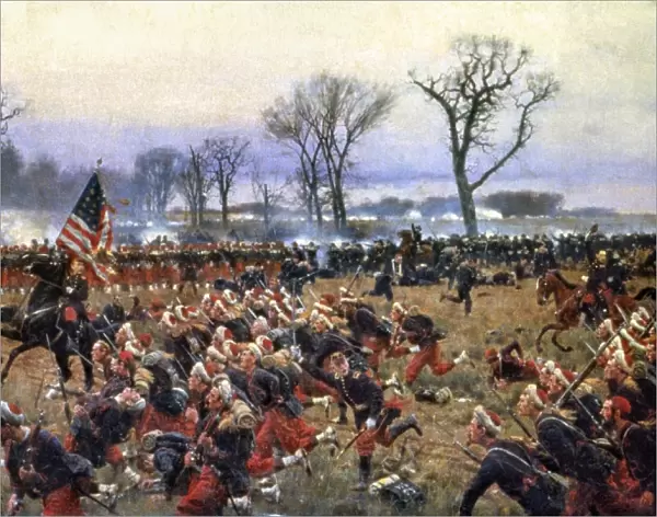 Civil War Battle of Fredericksburg, Virginia, 13 December 1862. Oil on canvas by Carl Rochling