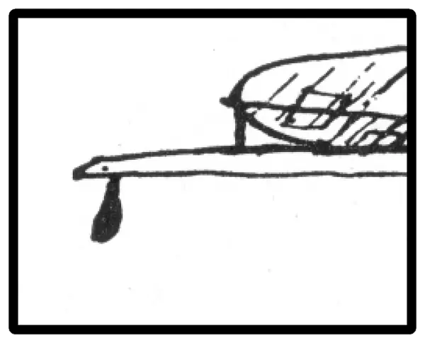 Sir George Cayley (1773-1857), English pioneer of aviation. Cayleys sketch in his notebook of his experimental glider, the first ever made for aeronautical research