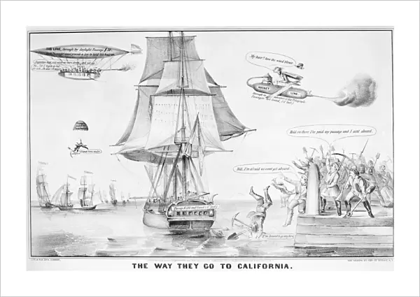 The Way They Go To California. Lithograph, 1859, by Nathaniel Currier
