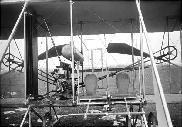 Pilot and passenger seat of the Wright brothers airplane, c1911