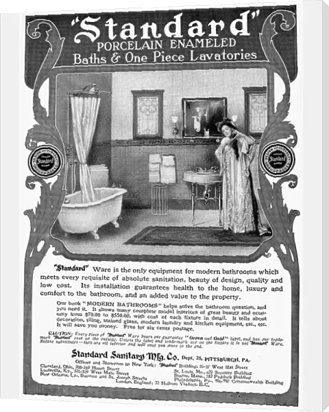 BATHROOM ADVERTISEMENT. From an American magazine of 1905