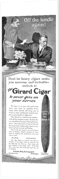 AD: CIGARS, 1918. American advertisement for The Girard Cigar. Illustration, 1918