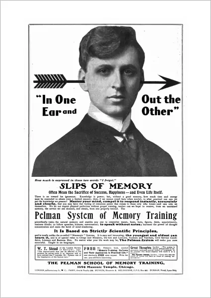 AD: PELMANISM, 1904. American advertisement for Pelmanism, a mind training program