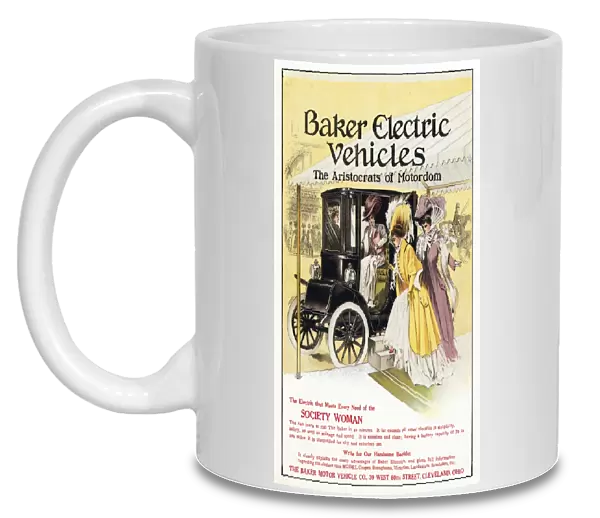 AD: ELECTRIC CAR, 1909. American advertisement for Baker Electric Vehicles, 1909